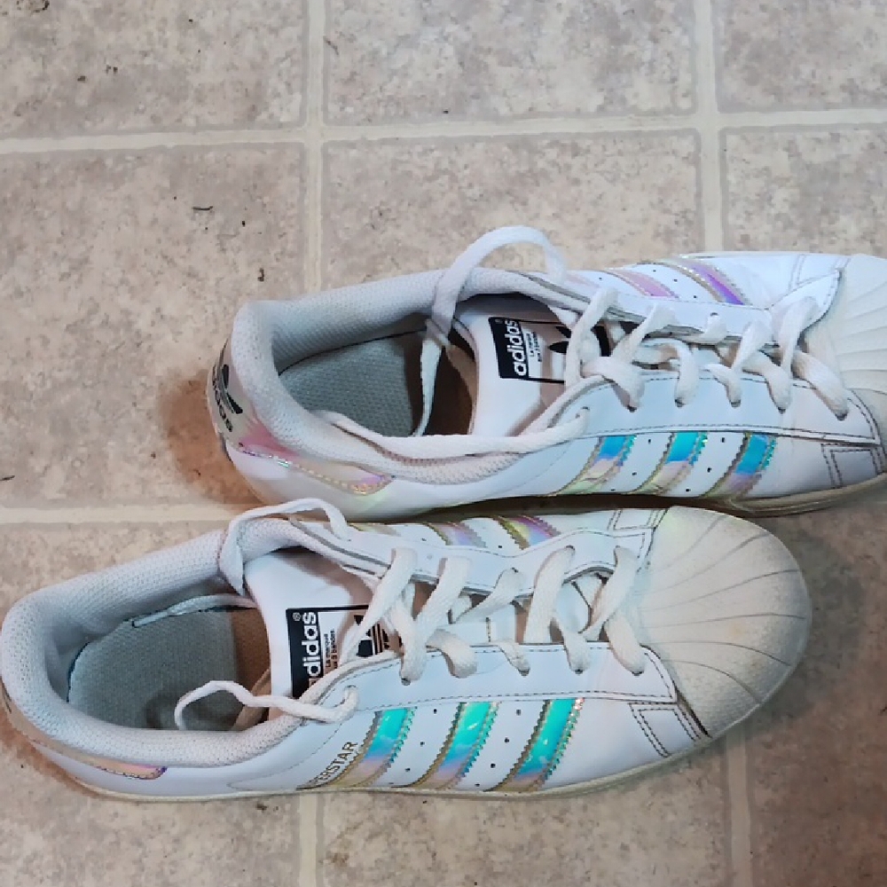 Adidas White and Blue Retro Sneakers